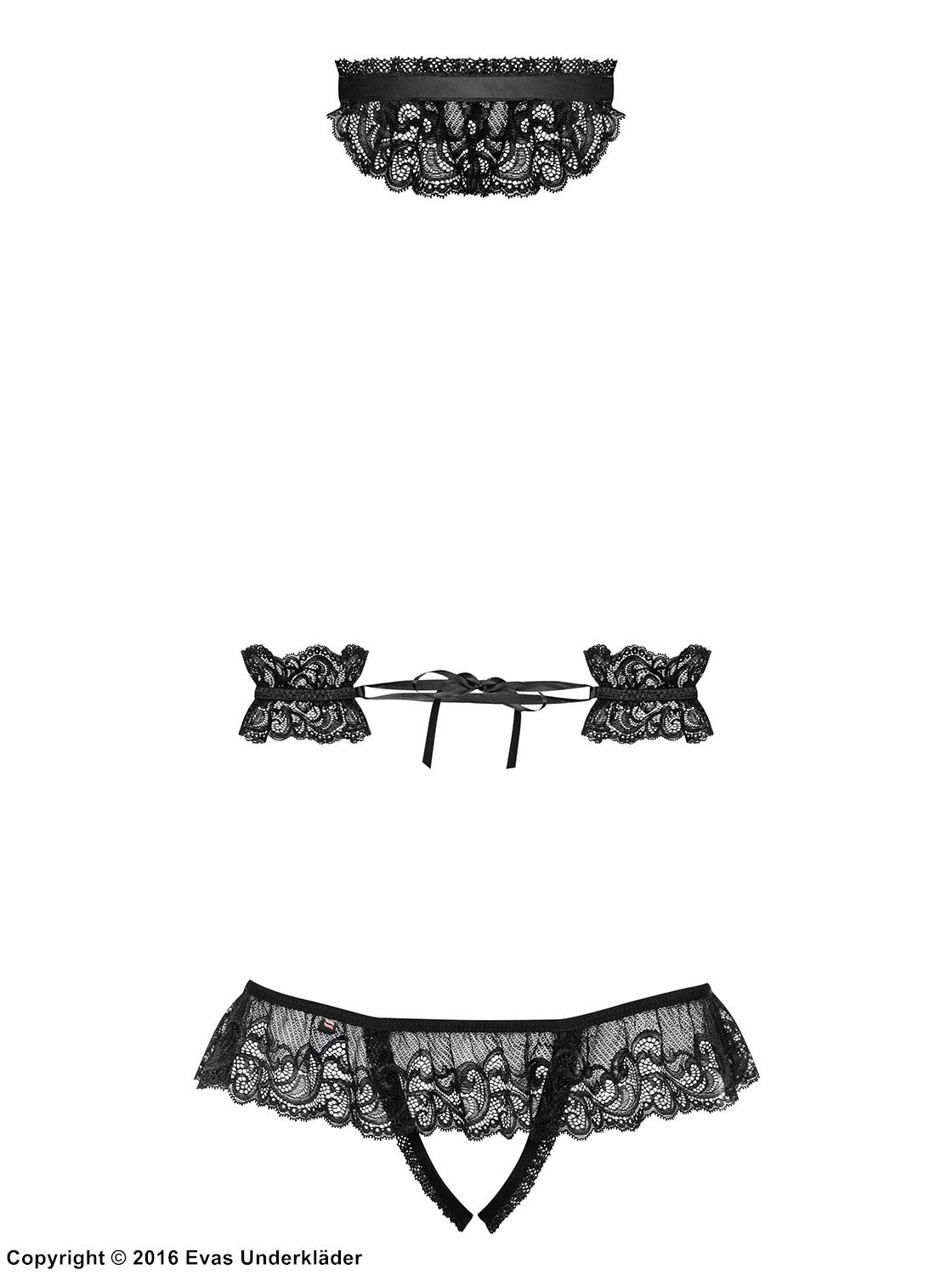 Sexy lingerie set, lace ruffles